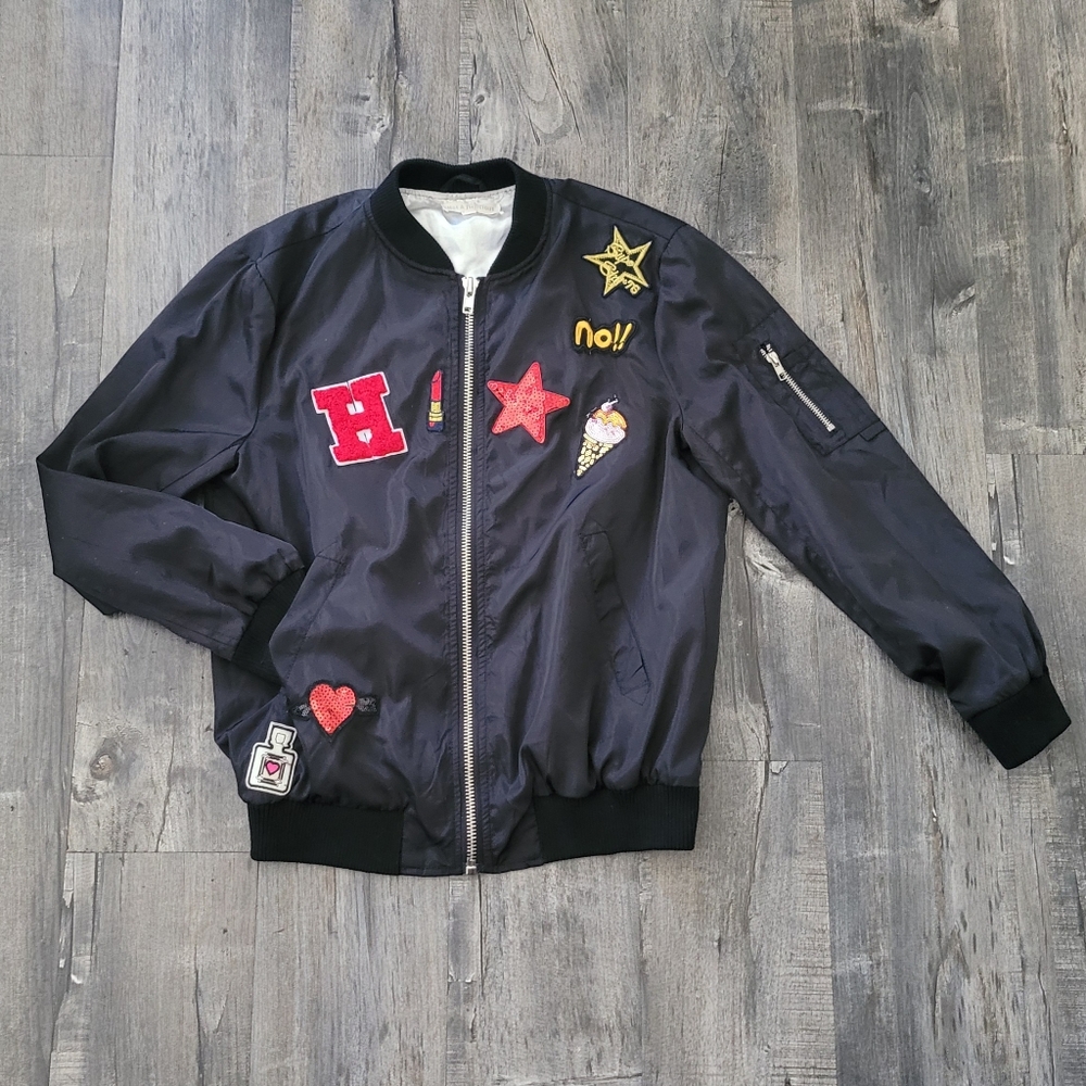 Hot and Delicious Varsity Jacket with Patches